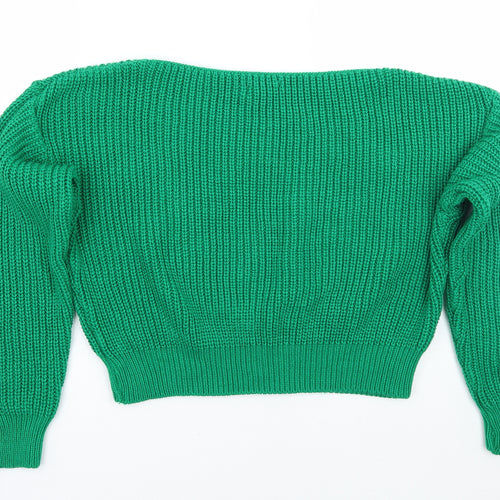 PRETTYLITTLETHING Womens Green   Pullover Jumper Size 10