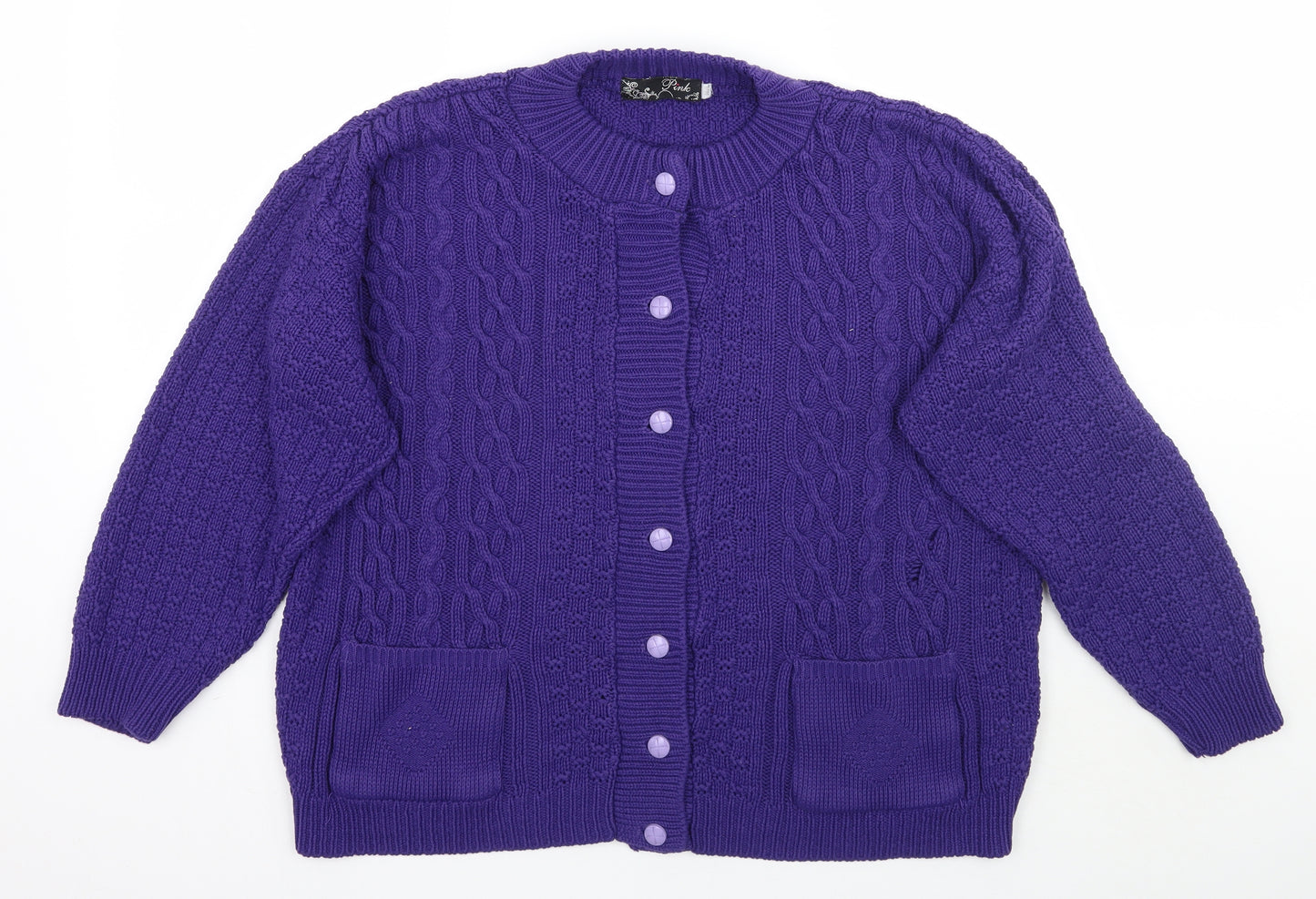 PINK Womens Purple   Cardigan Jumper Size M
