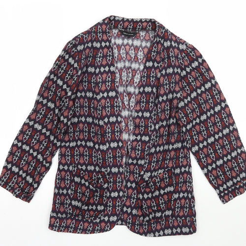 Newlook Womens Blue Geometric  Cardigan Jumper Size 10