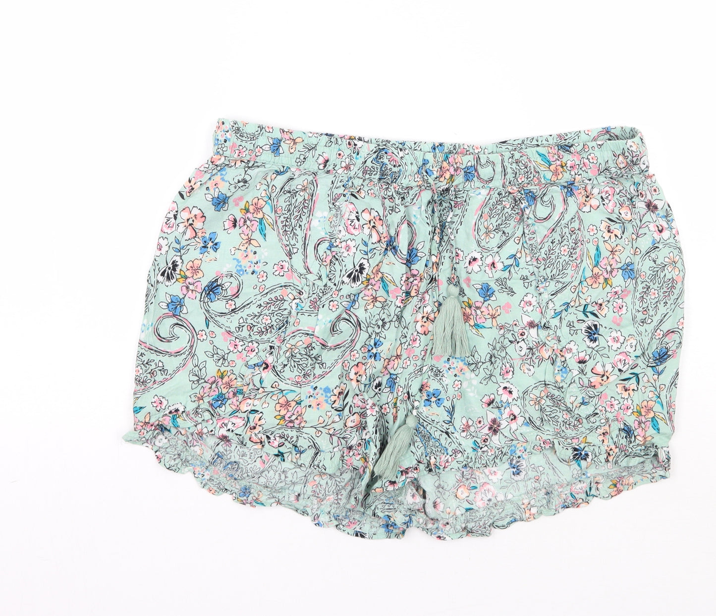 Primark Womens Green Floral  Bermuda Shorts Size 12