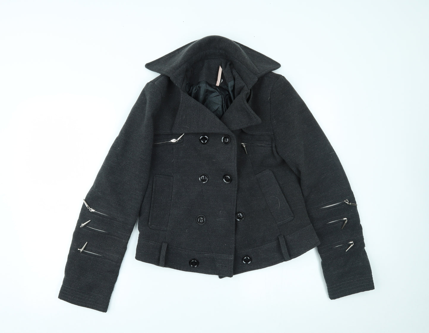 Sweewe Paris Womens Grey   Overcoat Coat Size L