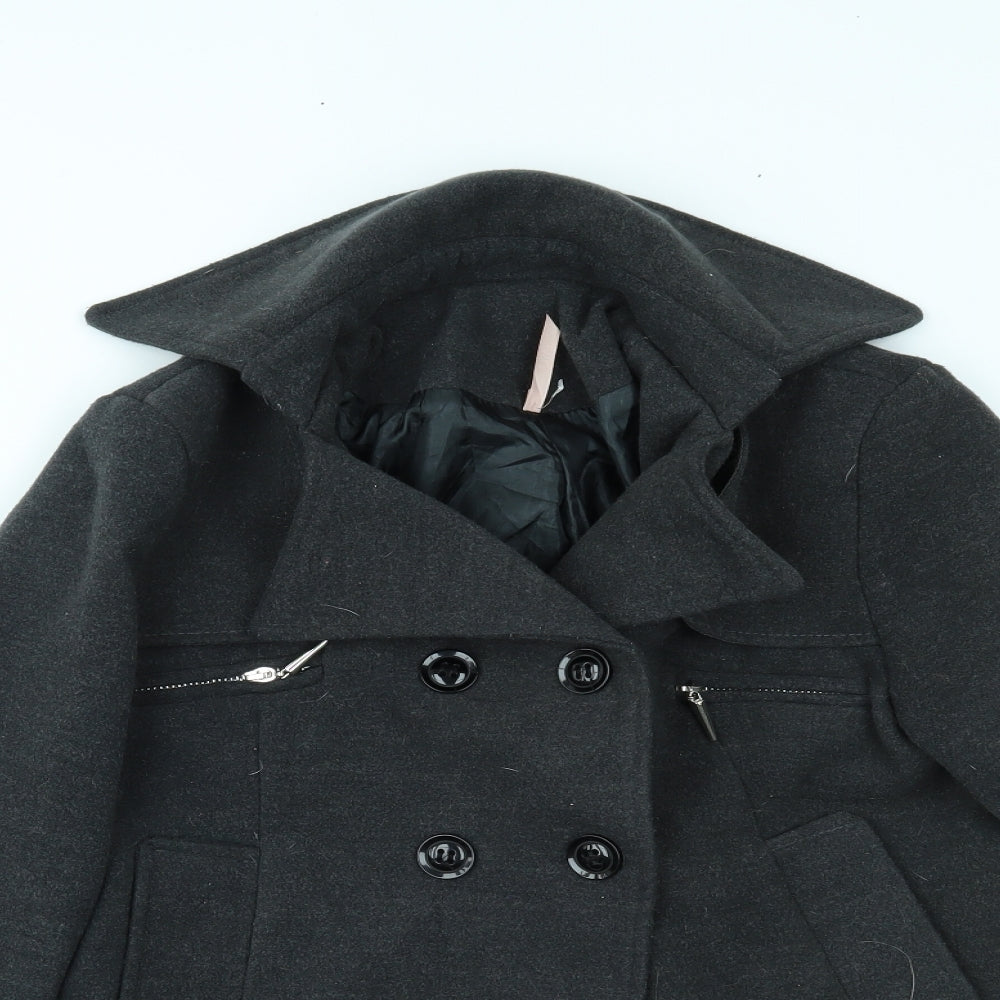 Sweewe Paris Womens Grey   Overcoat Coat Size L