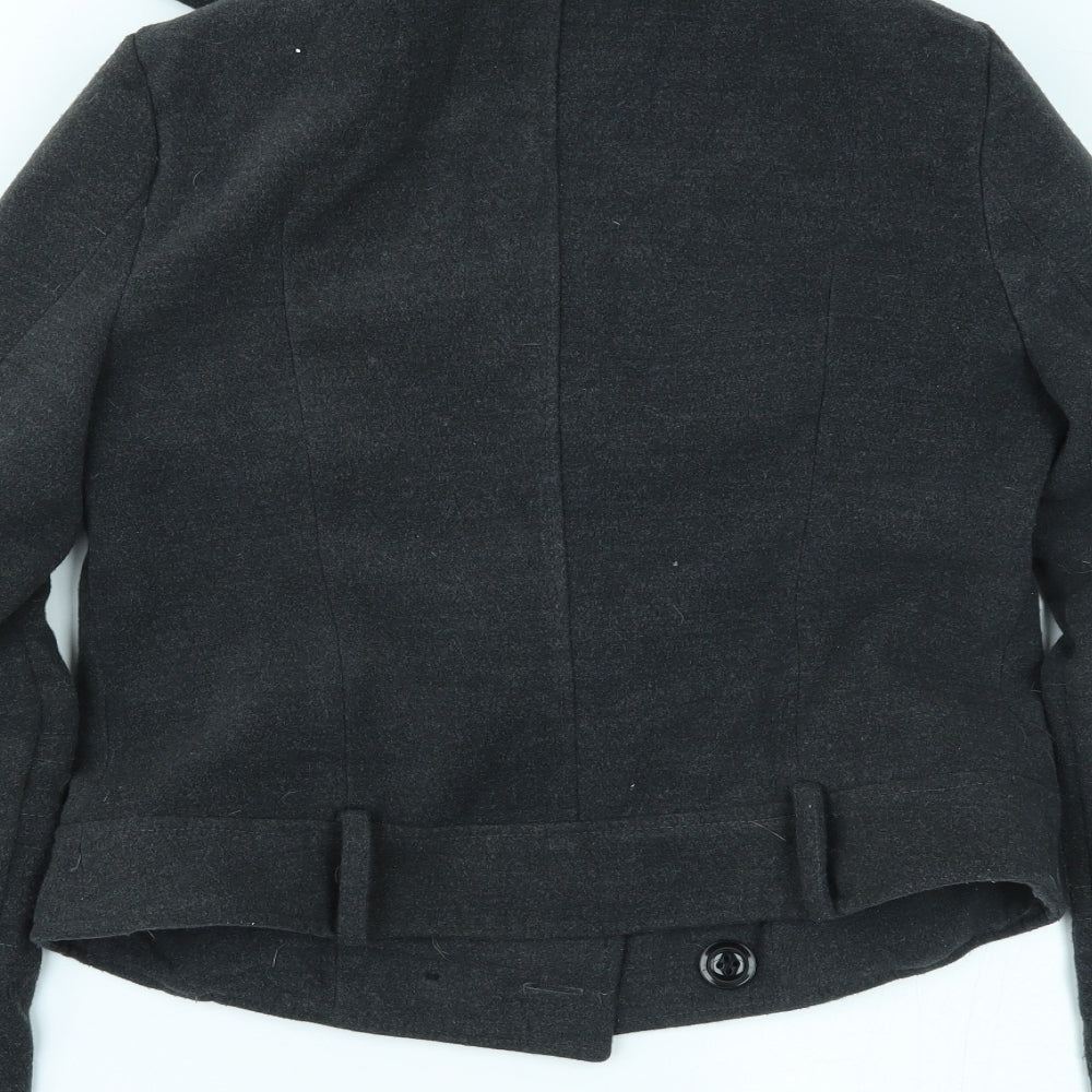 Sweewe Paris Womens Grey   Overcoat Coat Size L