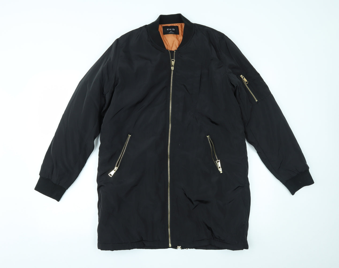 Active USA Mens Black   Bomber Jacket Jacket Size S