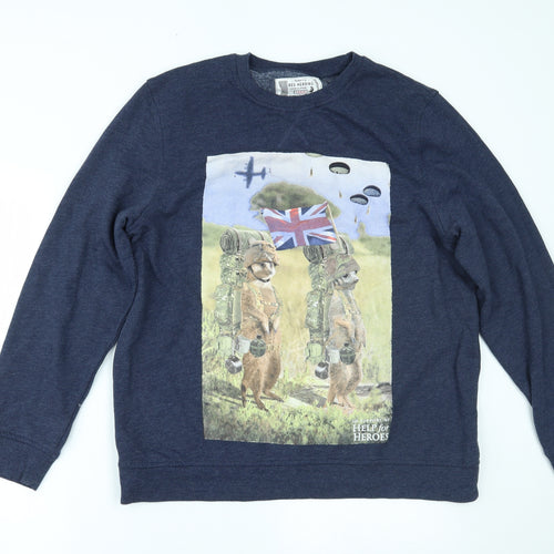 Red Herring Mens Blue   Pullover Jumper Size L