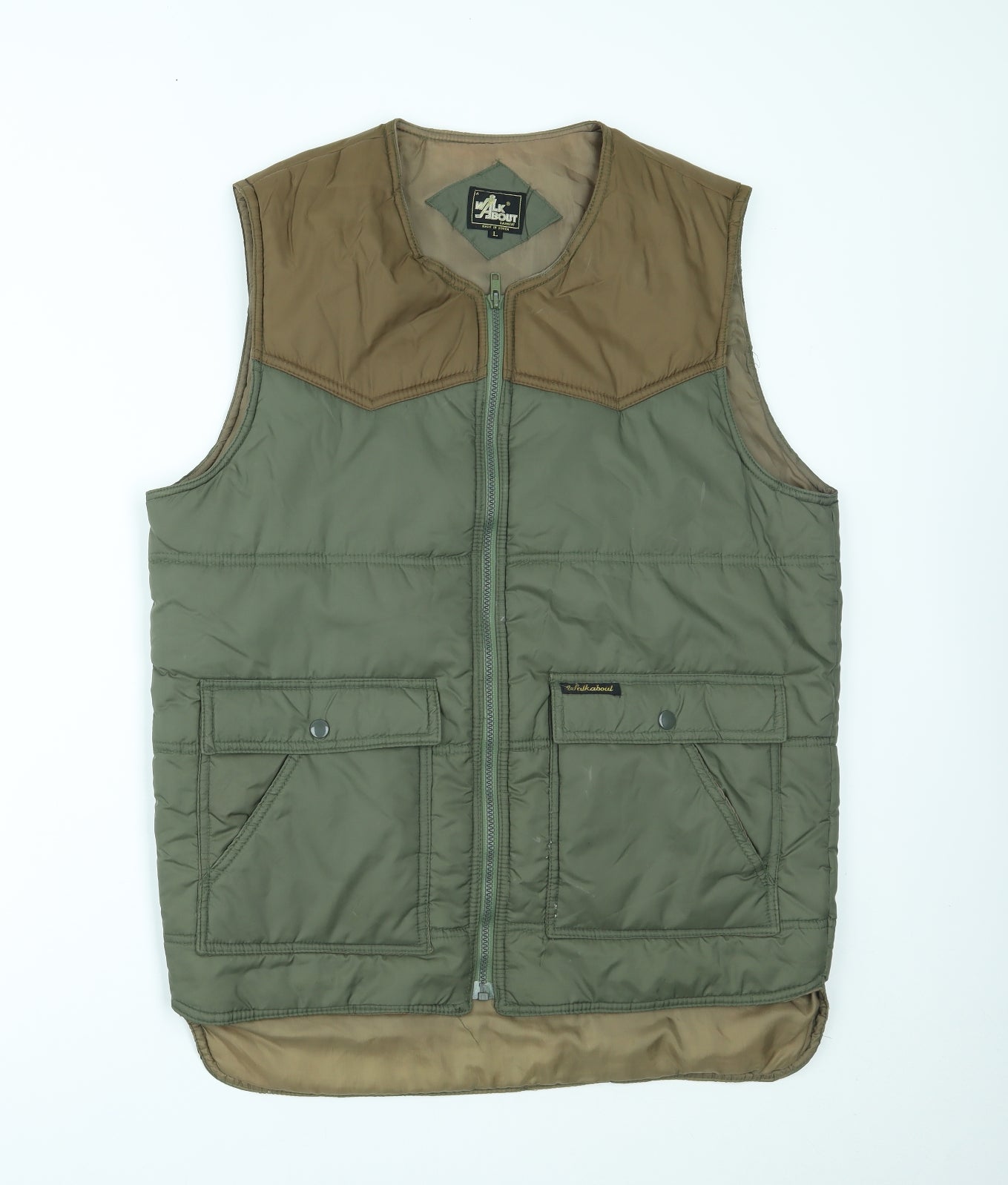 Walk About Mens Green   Gilet Coat Size L