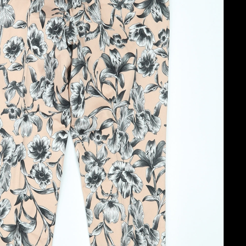 F&F Womens Pink Floral  Trousers  Size 18 L26 in