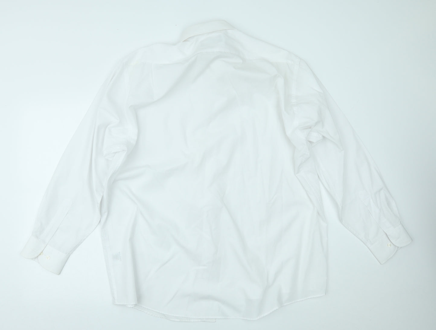 GREENWOODS Mens White    Dress Shirt Size 17.5