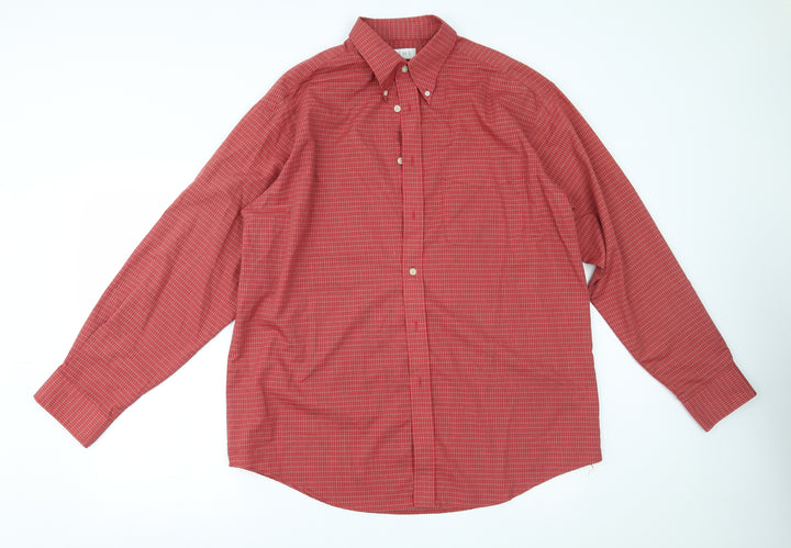 Items Mens Red Check Button-Up Size L