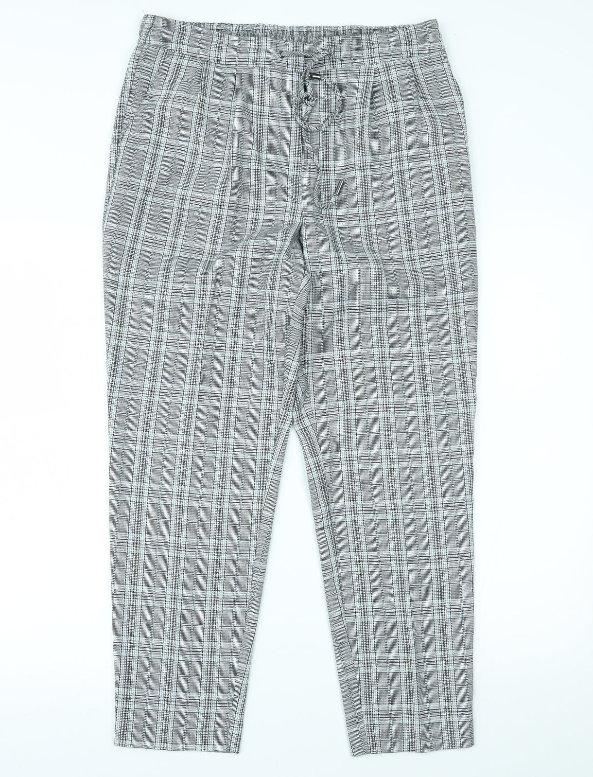 F&F Womens Grey Houndstooth  Trousers  Size 12 L26 in