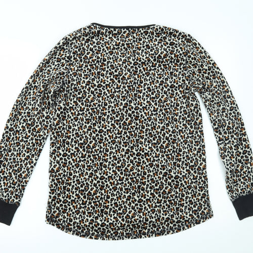 Carole Hochman Womens Brown Animal Print  Basic Blouse Size S