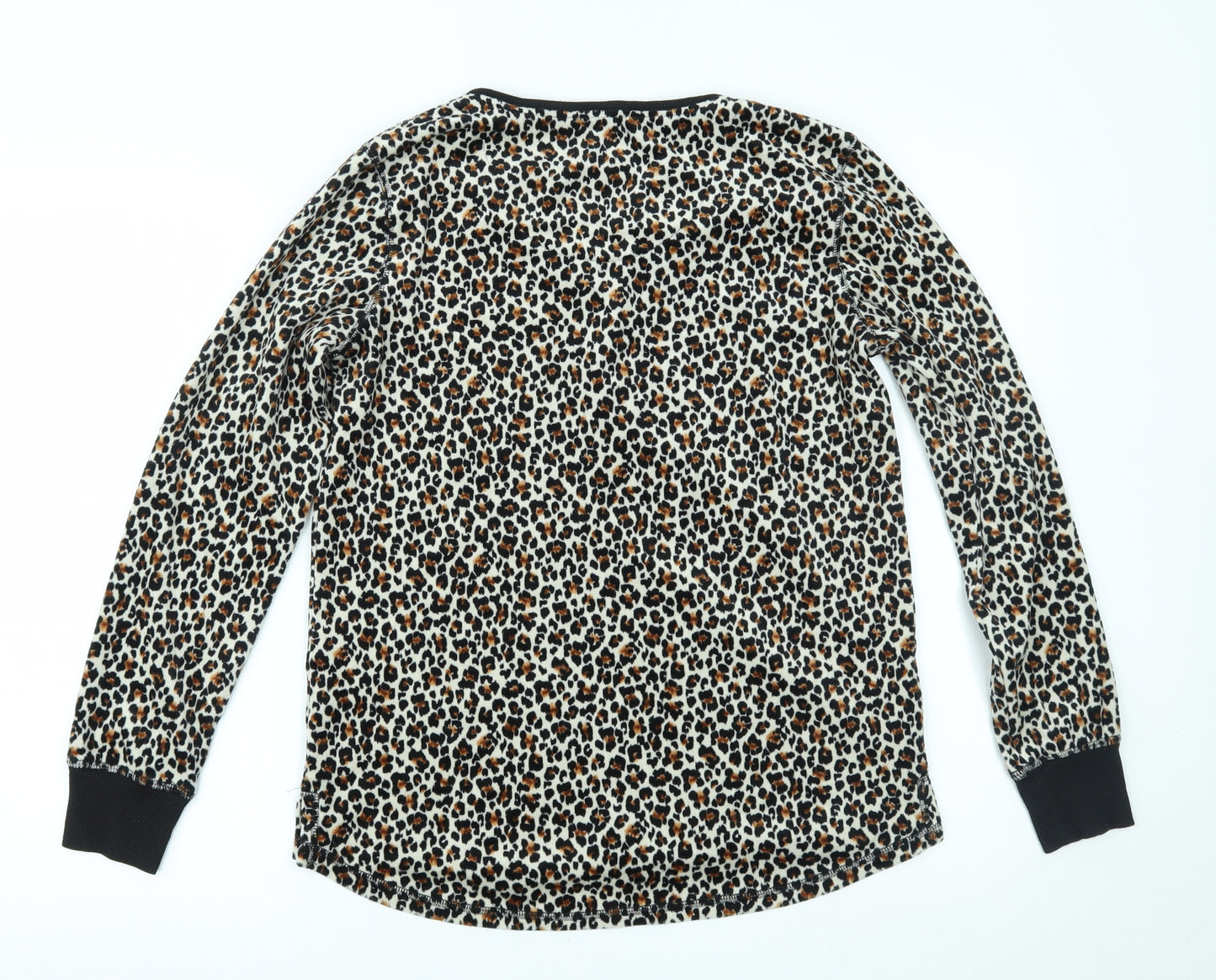 Carole Hochman Womens Brown Animal Print  Basic Blouse Size S