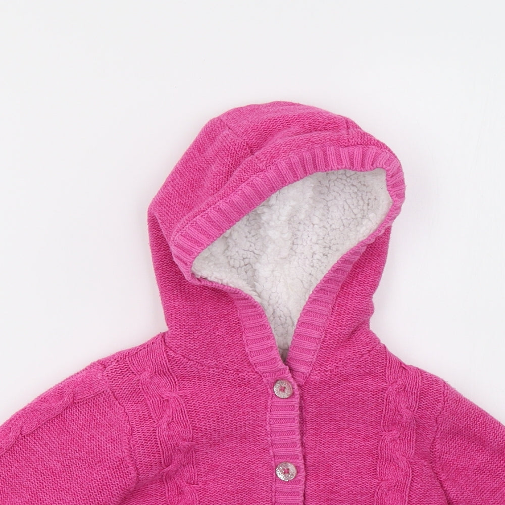 Nutmeg Girls Pink  Knit Cardigan Jumper Size 3-4 Years