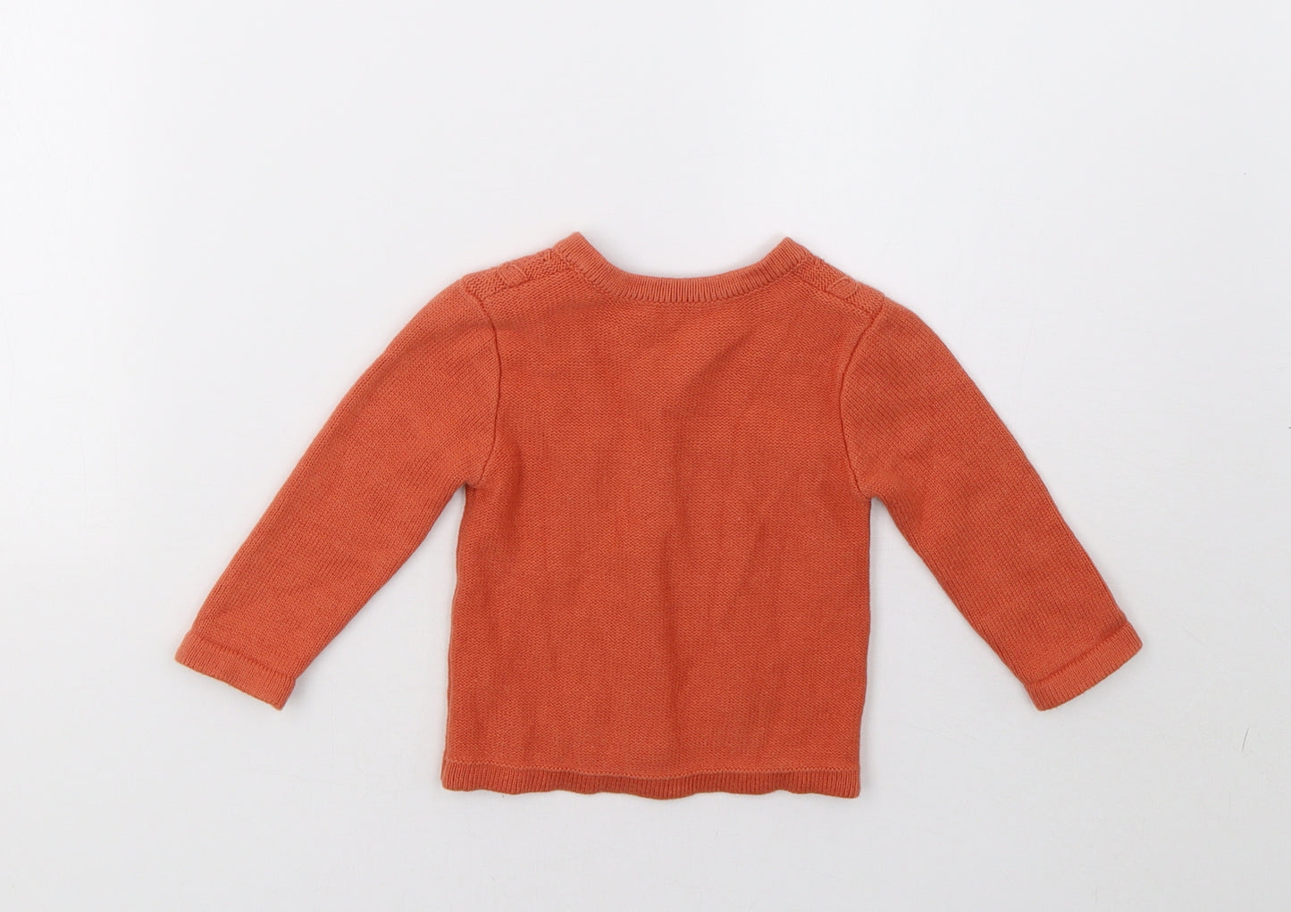numeg Girls Orange  Knit Cardigan Jumper Size 3-6 Months