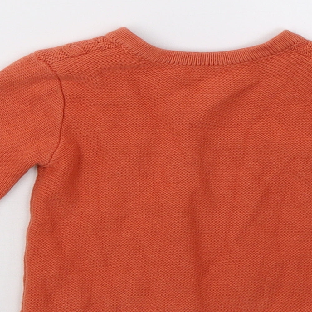 numeg Girls Orange  Knit Cardigan Jumper Size 3-6 Months