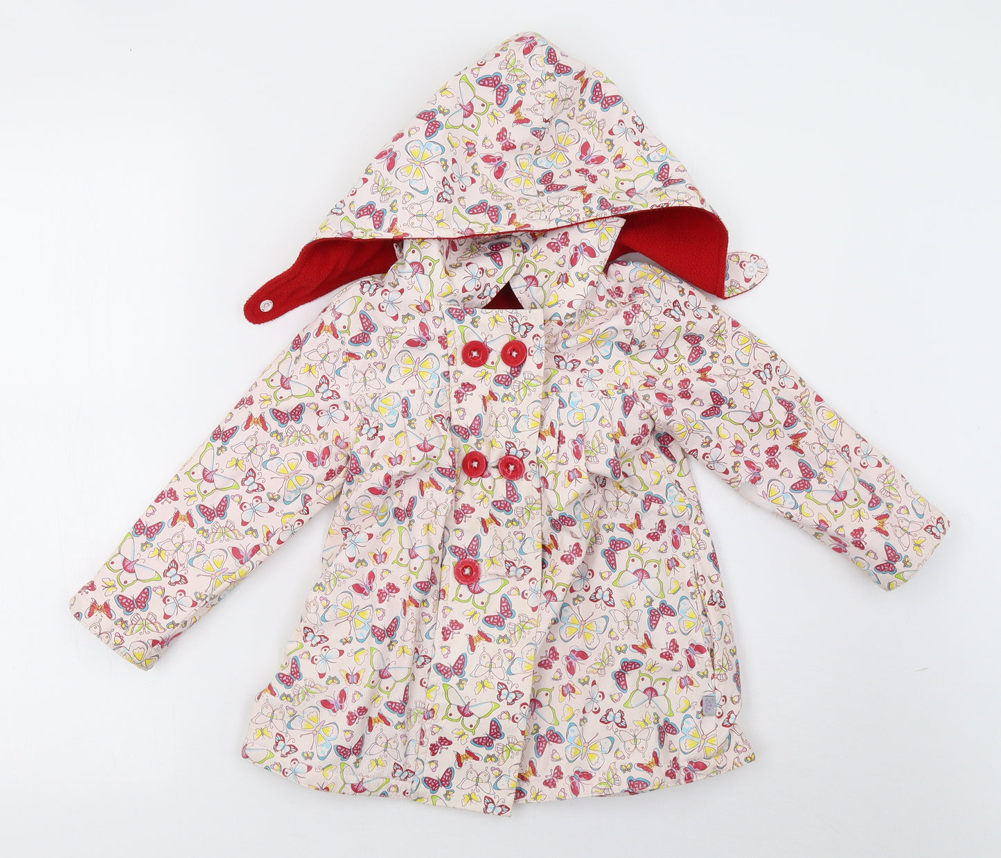 her nibs Girls Pink Polka Dot  Basic Coat Coat Size 3-4 Years