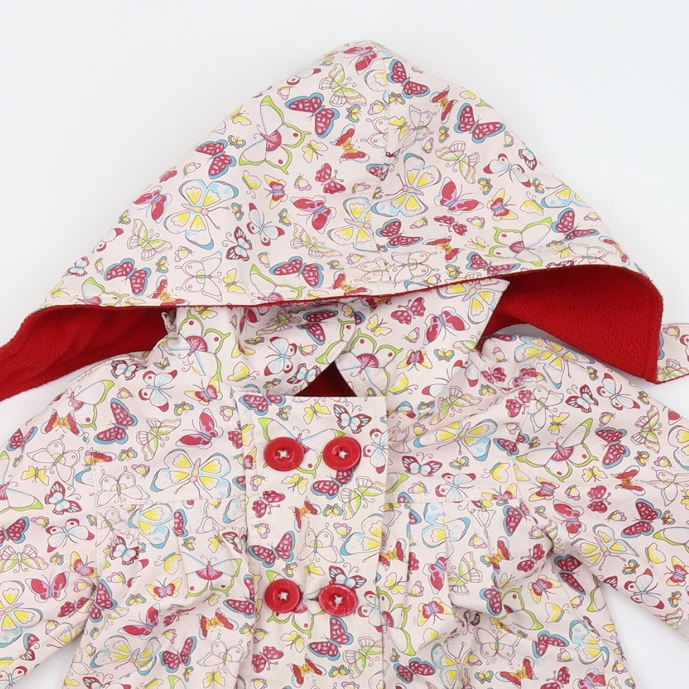 her nibs Girls Pink Polka Dot  Basic Coat Coat Size 3-4 Years