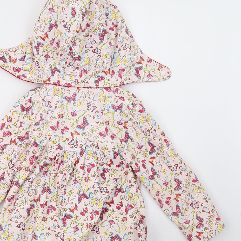 her nibs Girls Pink Polka Dot  Basic Coat Coat Size 3-4 Years