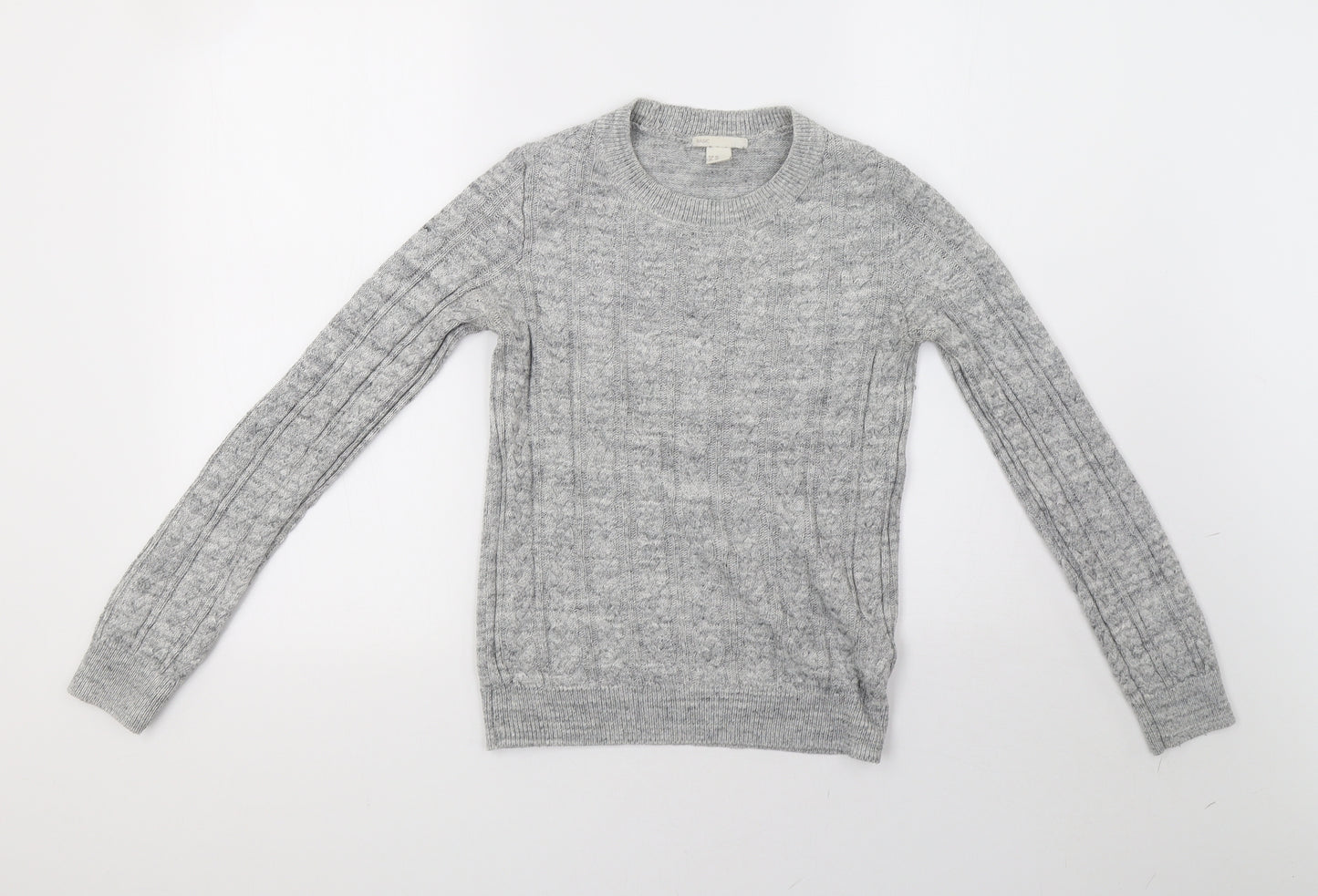 H&M Womens Grey  Knit Pullover Sweatshirt Size XS