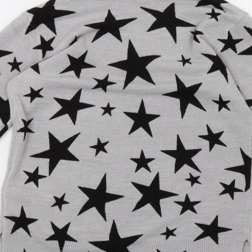 Marks and Spencer Womens Grey Polka Dot Knit Pullover Sweatshirt Size 6