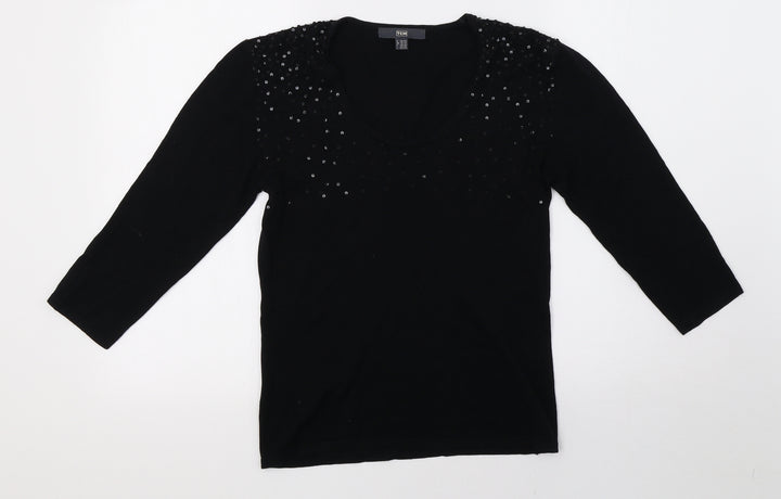 TCM Womens Black Pullover Sweatshirt Size 14