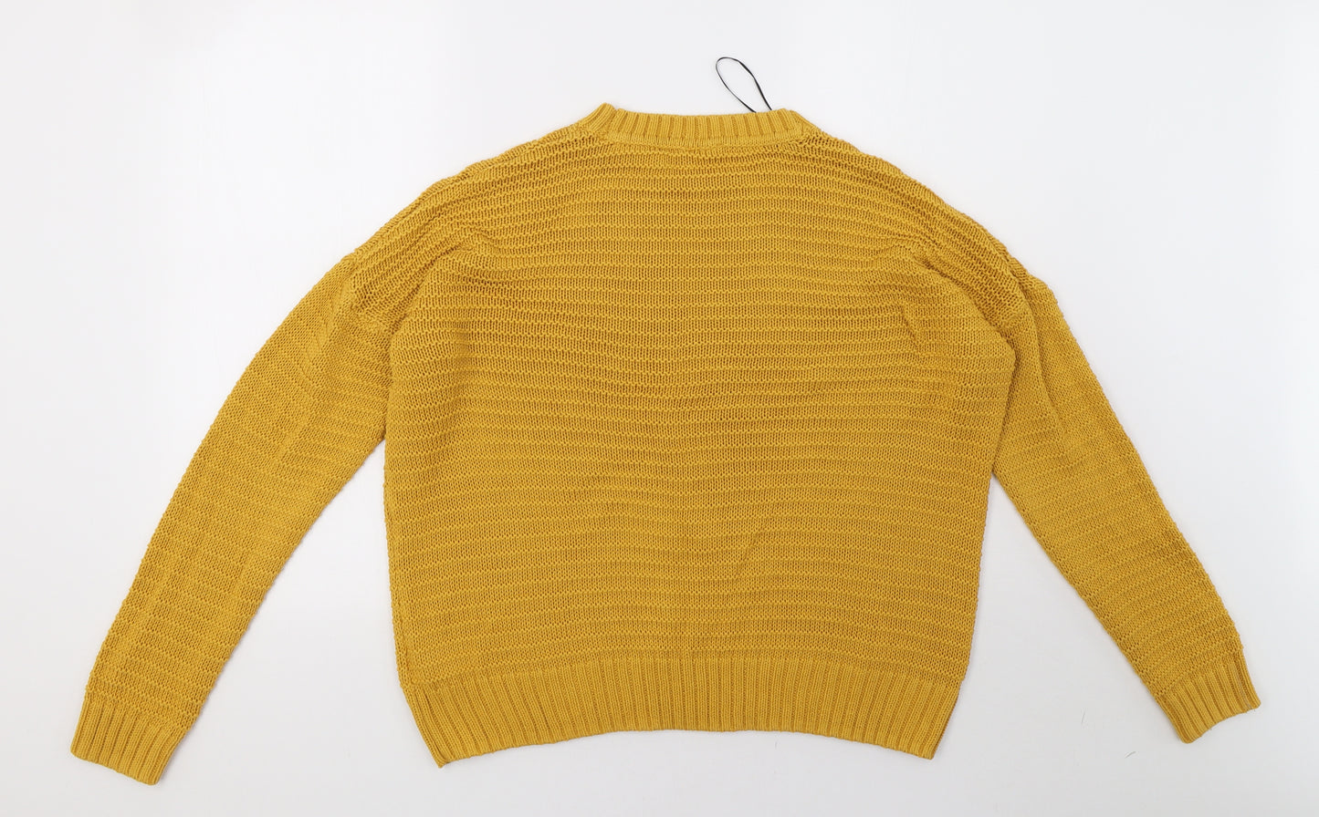 H&M Womens Yellow  Knit Pullover Sweatshirt Size M