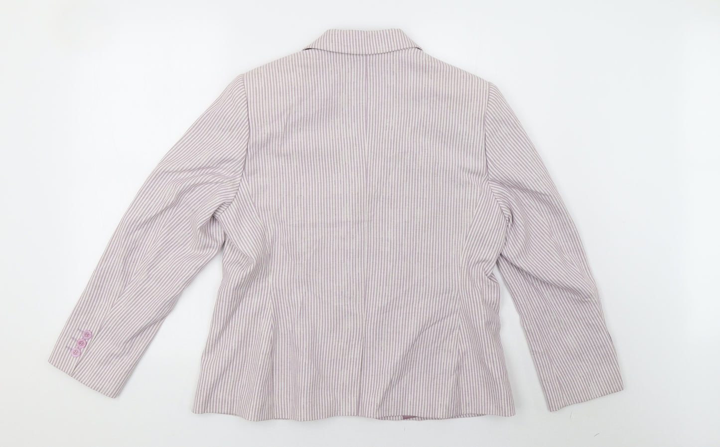 Marks and Spencer Womens Purple Striped  Jacket Blazer Size 16