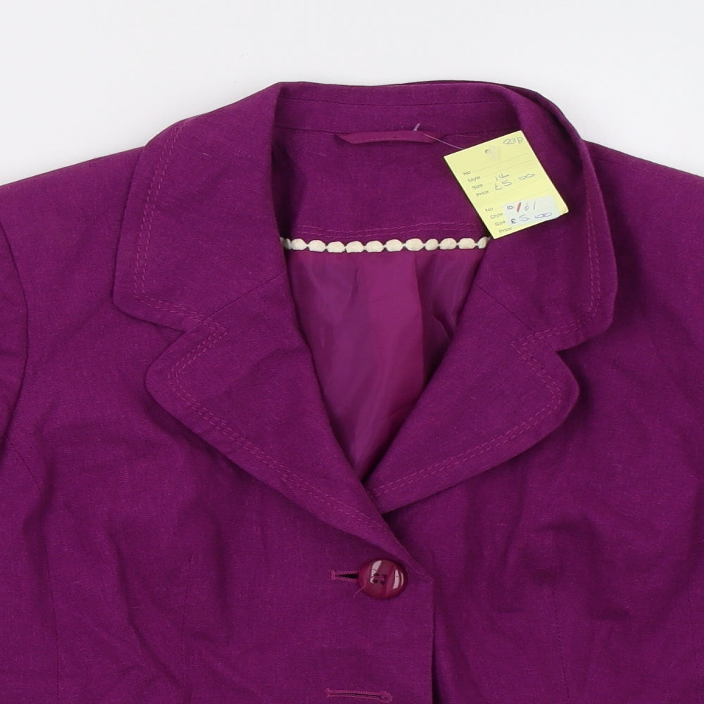 BHS Womens Purple   Jacket Blazer Size 14
