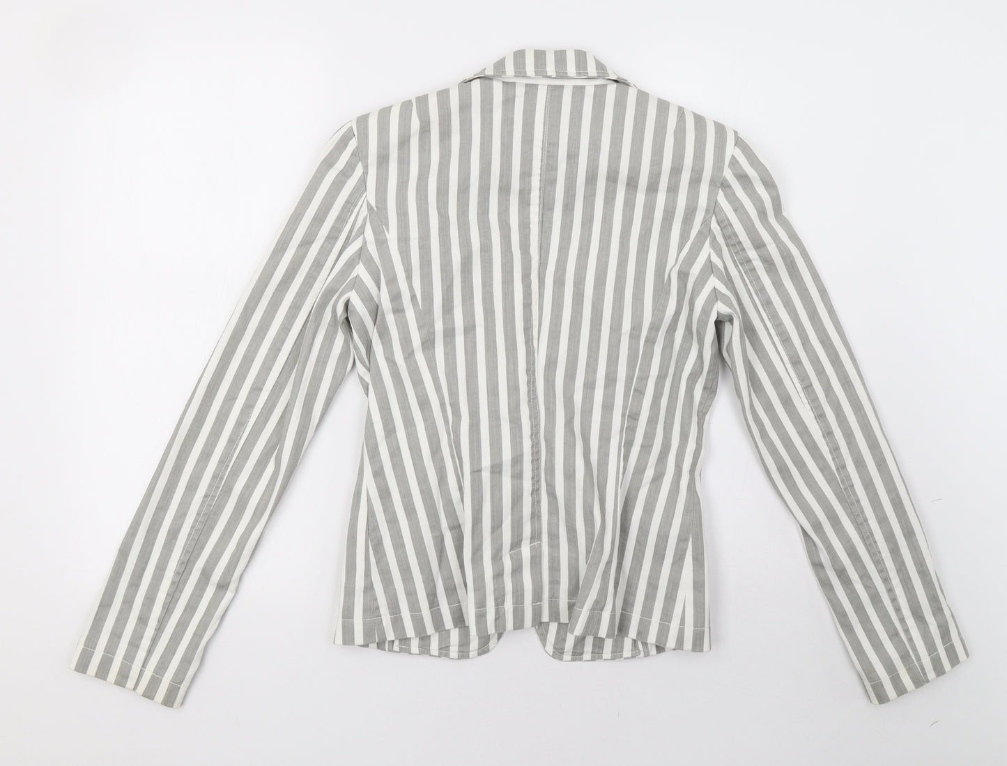 NEXT Womens Grey Striped  Jacket Blazer Size 8