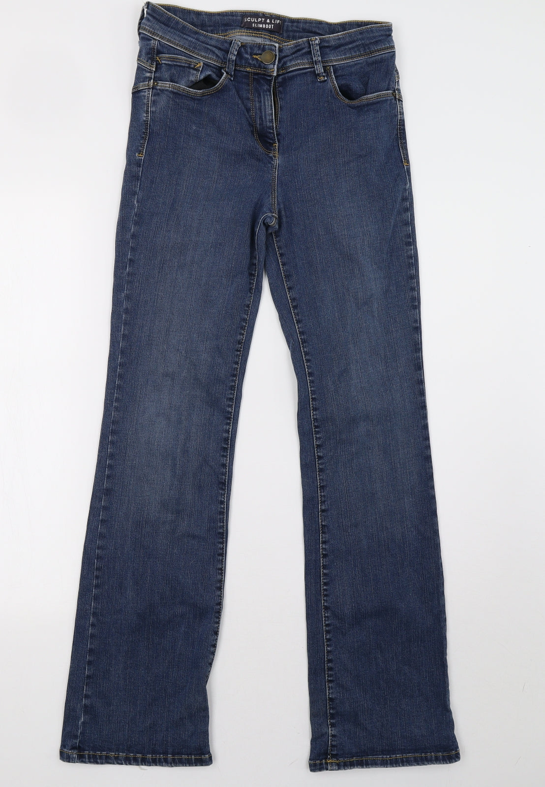 Marks and Spencer Womens Blue  Denim Straight Jeans Size 10 L31 in