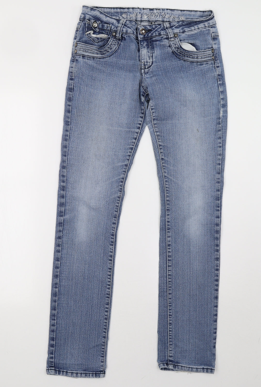 miss denim Womens Blue  Denim Straight Jeans Size 10 L31 in