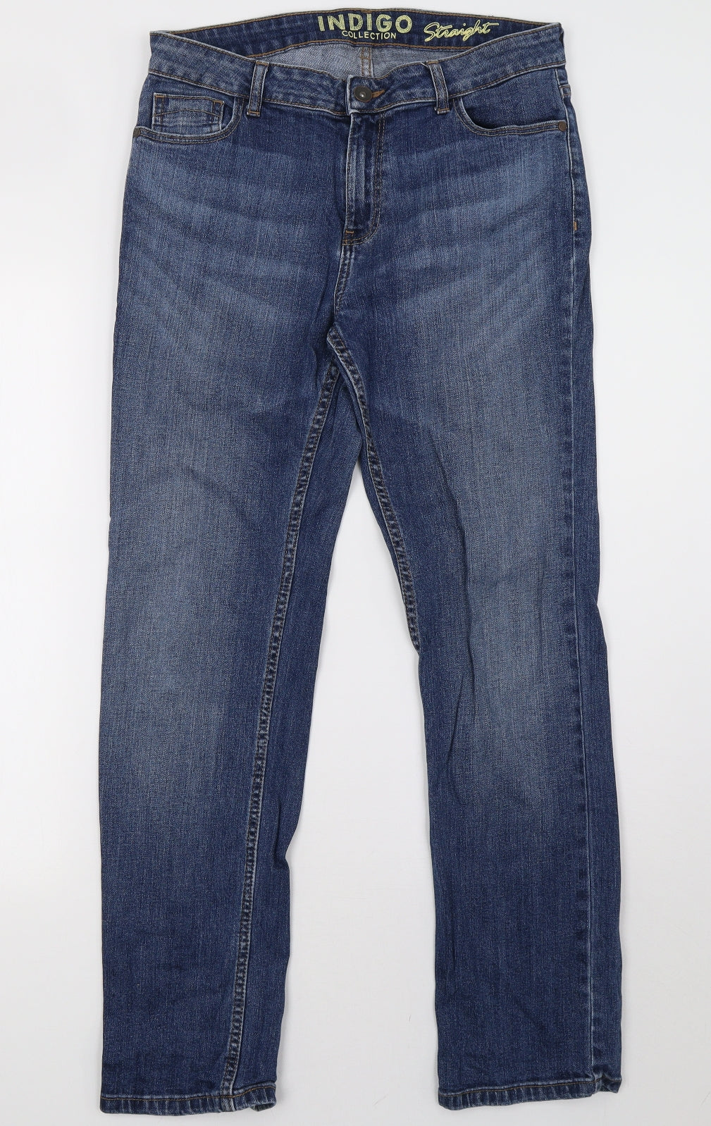Marks and Spencer Womens Blue  Denim Straight Jeans Size 12 L30 in
