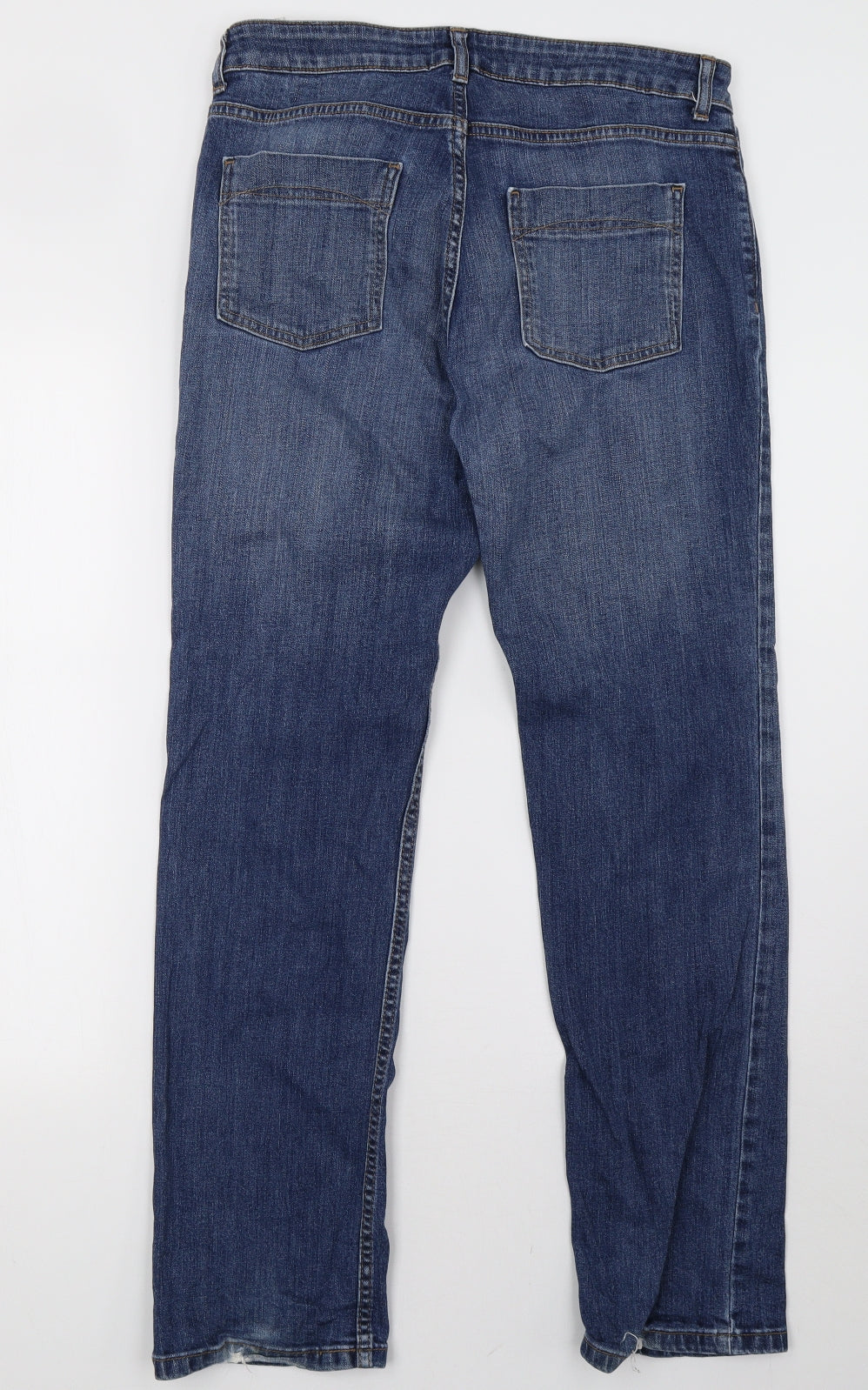 Marks and Spencer Womens Blue  Denim Straight Jeans Size 12 L30 in