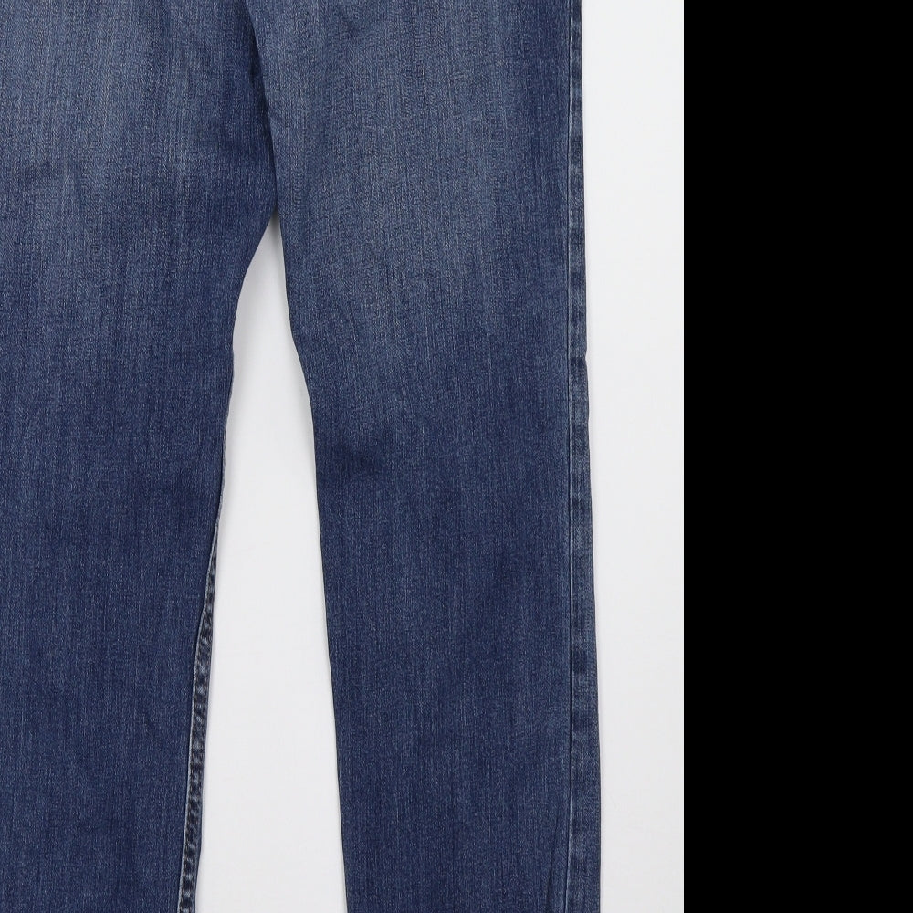Marks and Spencer Womens Blue  Denim Straight Jeans Size 12 L30 in