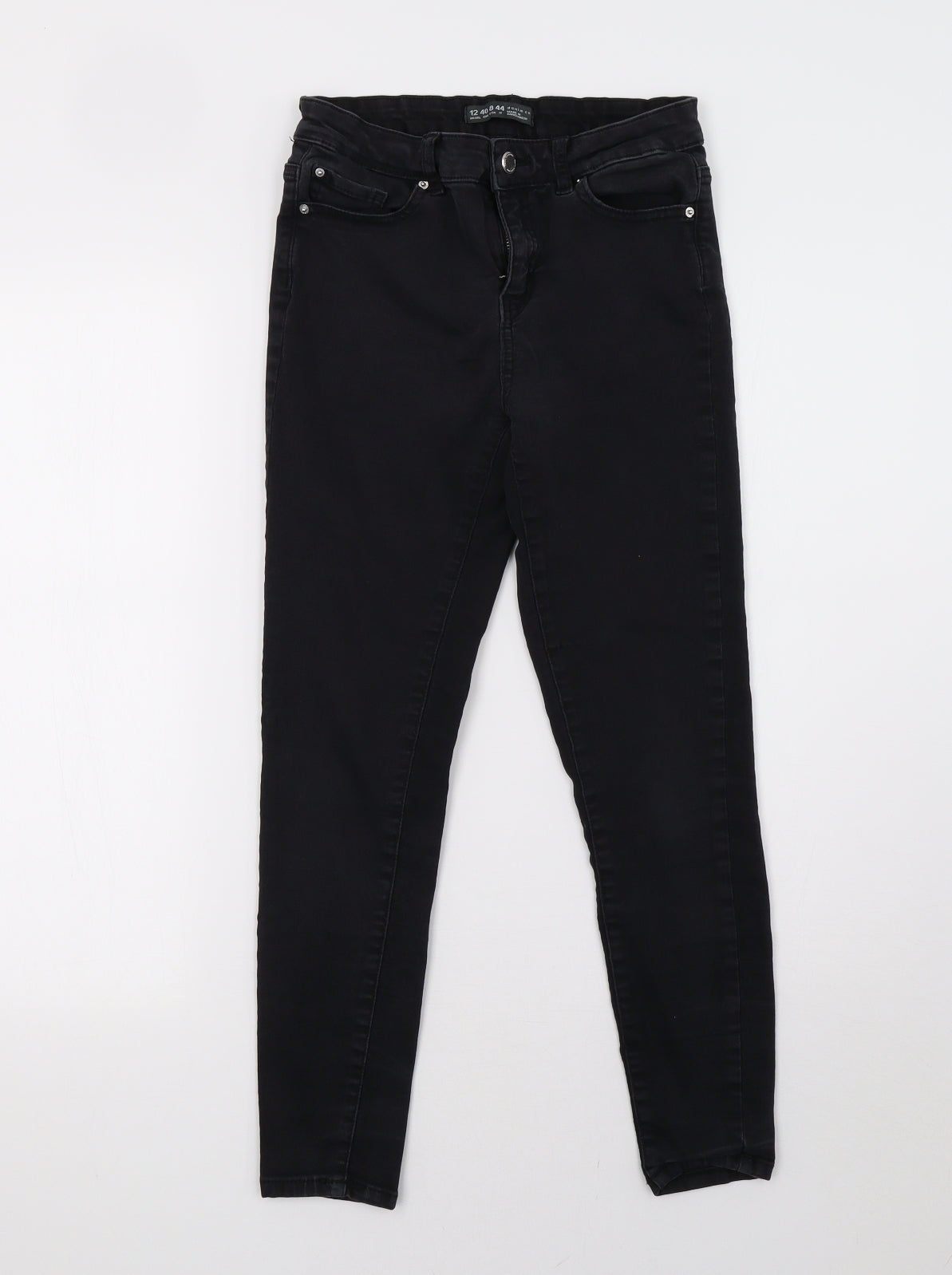Primark Womens Black  Denim Skinny Jeans Size 12 L27 in