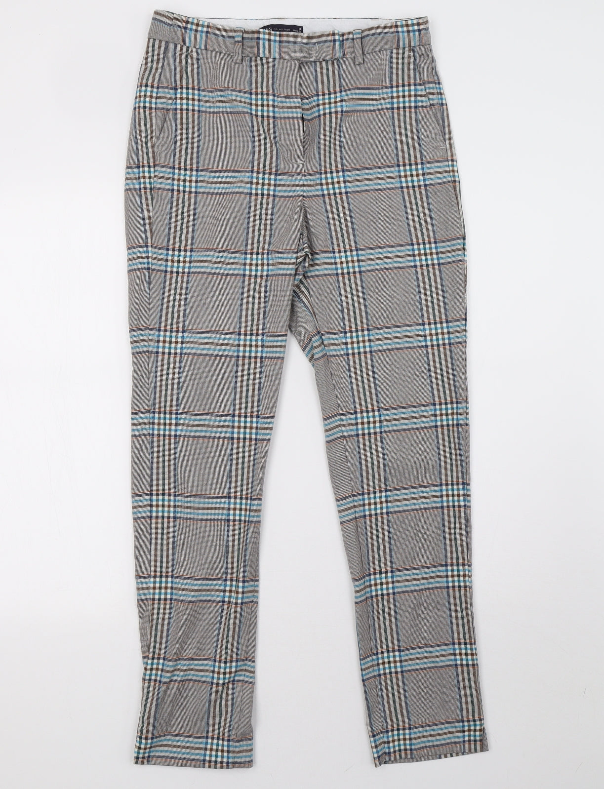 Marks and Spencer Womens Brown Check  Trousers  Size 10 L29 in