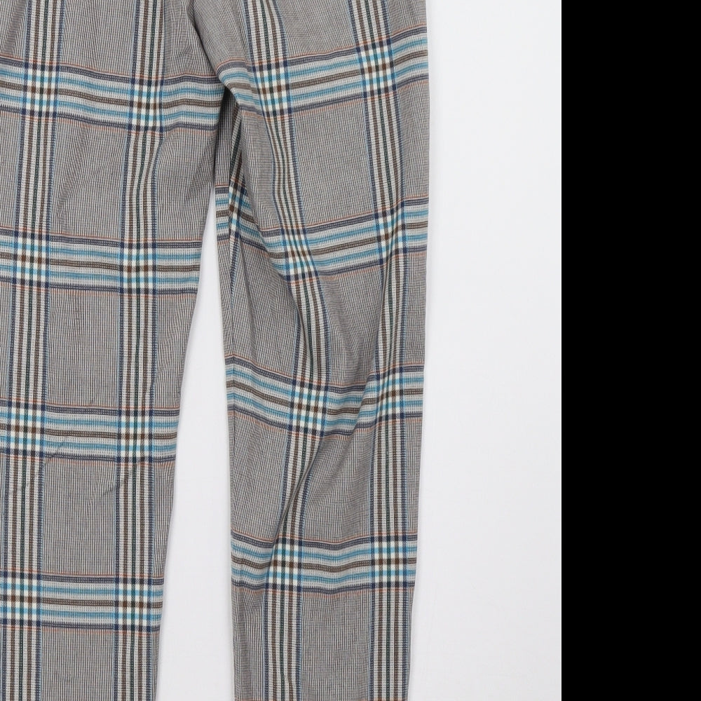 Marks and Spencer Womens Brown Check  Trousers  Size 10 L29 in