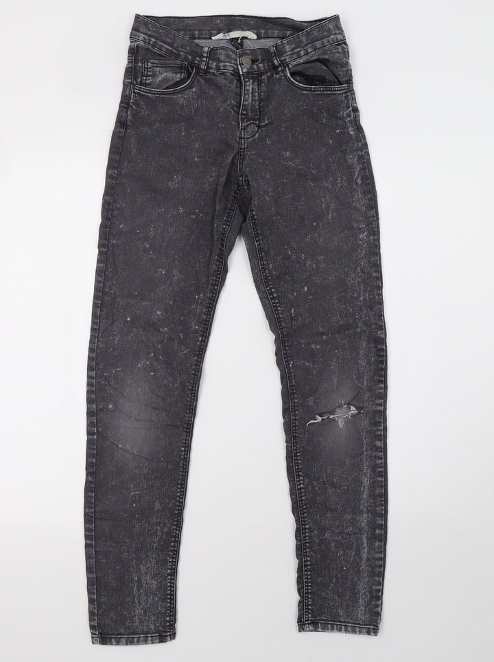 H&M Womens Grey Denim Skinny Jeans Size 6 L29 in