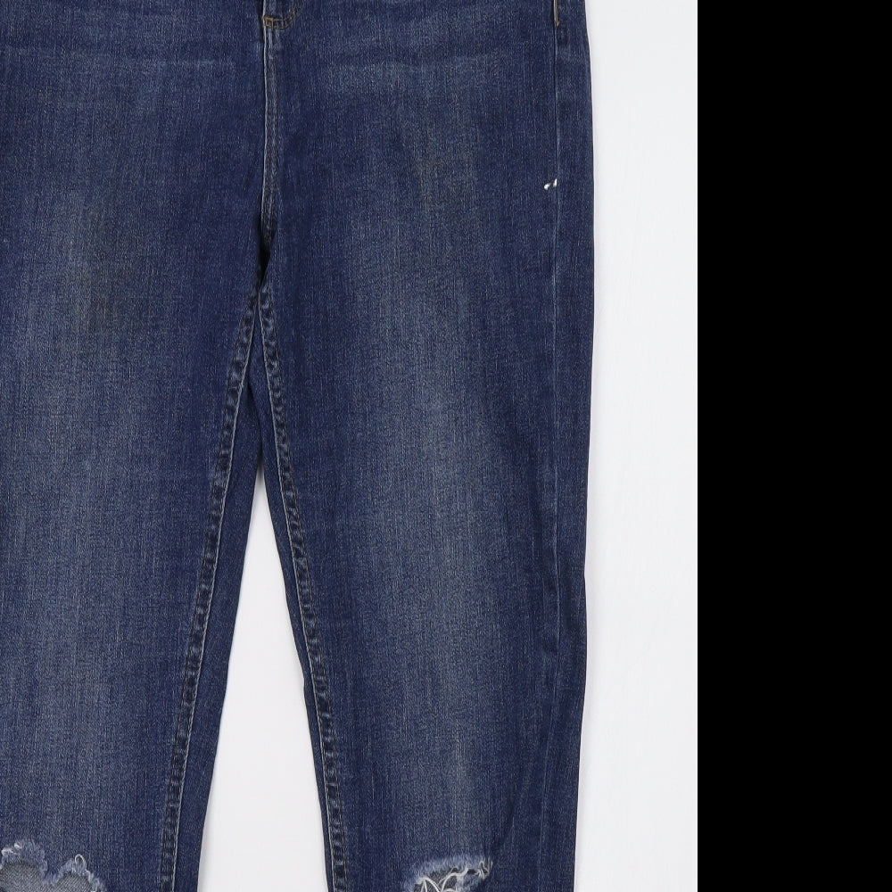 Dorothy Perkins Womens Blue  Denim Straight Jeans Size 14 L32 in
