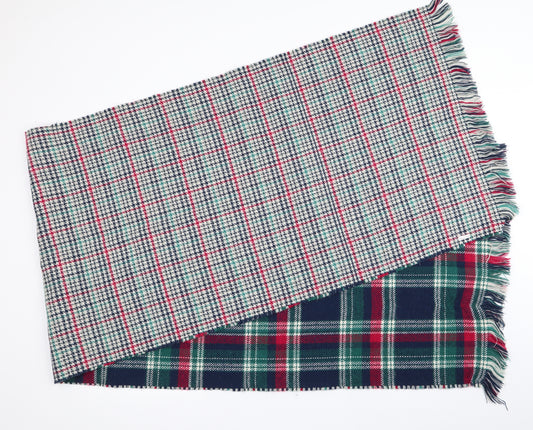 Front view of Preworn Green Check Shawl/Wrap