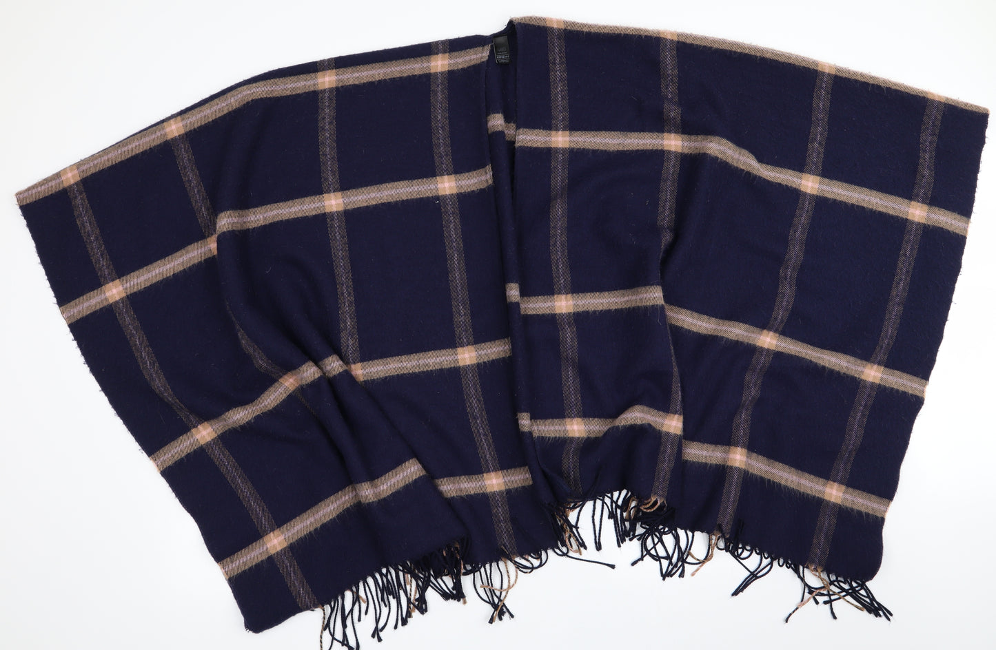 Marks and Spencer Womens Blue Check  Overcoat Poncho One Size