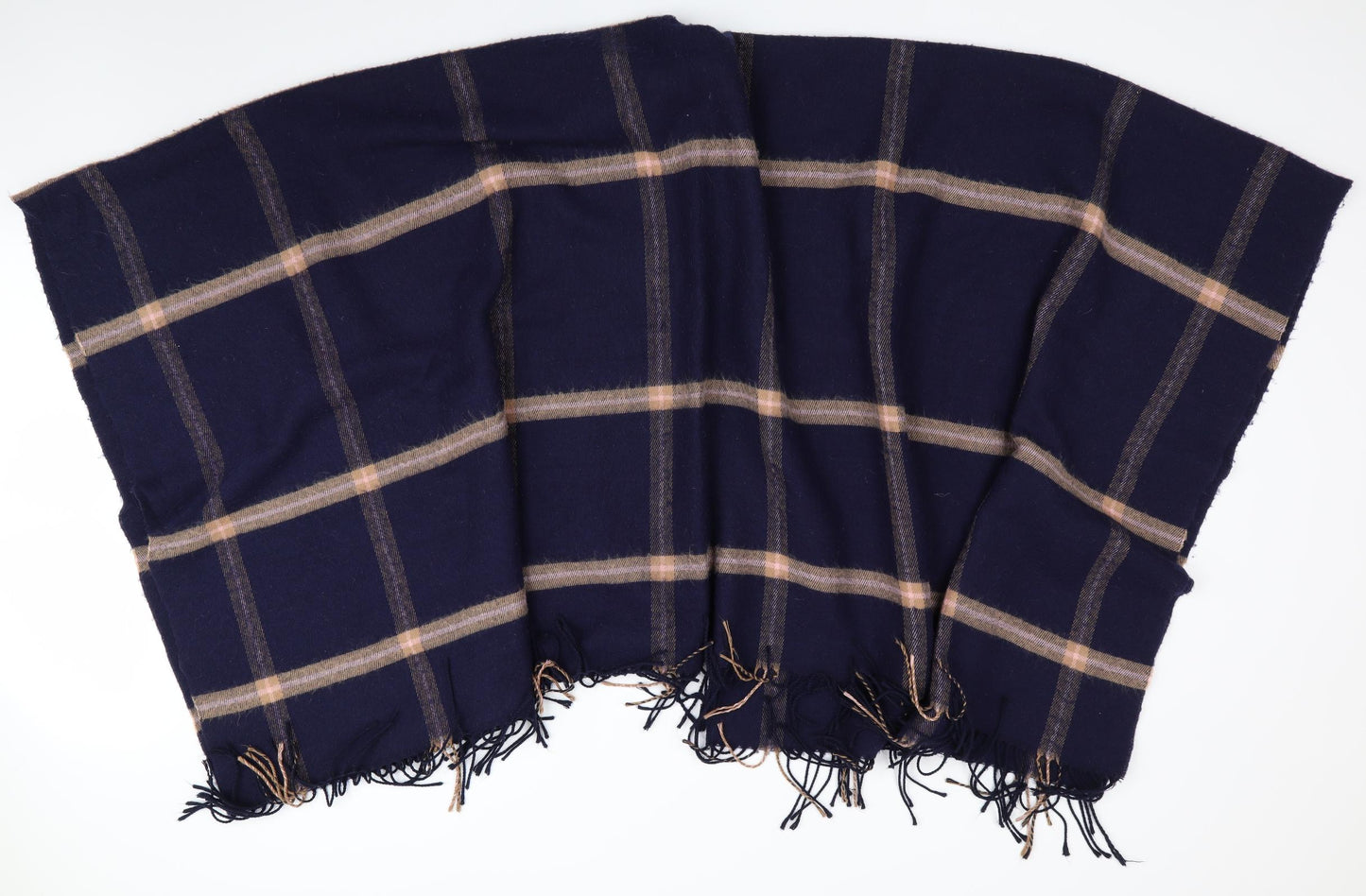 Marks and Spencer Womens Blue Check  Overcoat Poncho One Size