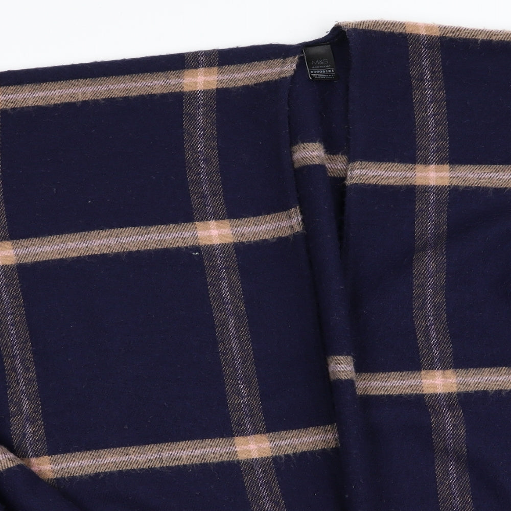 Marks and Spencer Womens Blue Check  Overcoat Poncho One Size