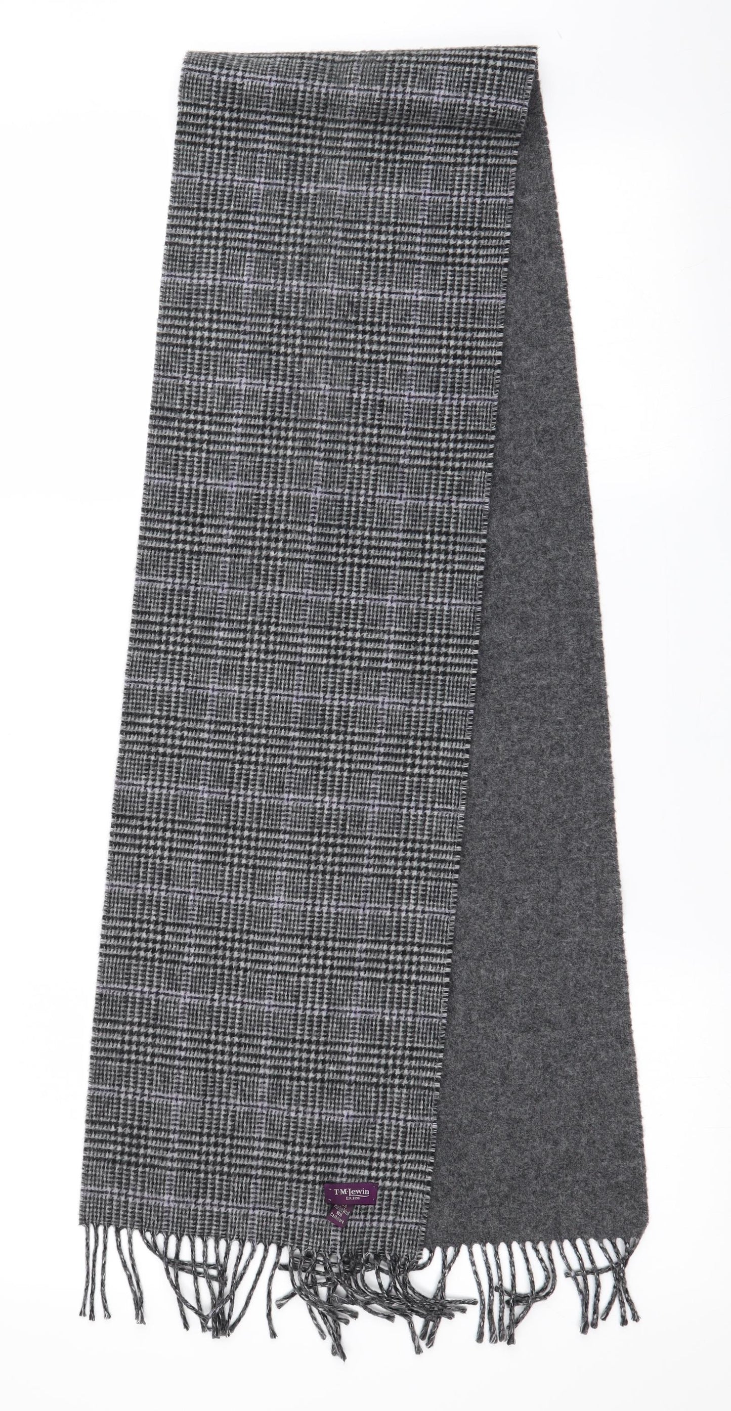 T M Lewin  Grey Plaids & Checks  Scarf  One Size