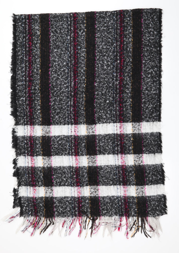 Preworn Womens Black Check Shawl/Wrap