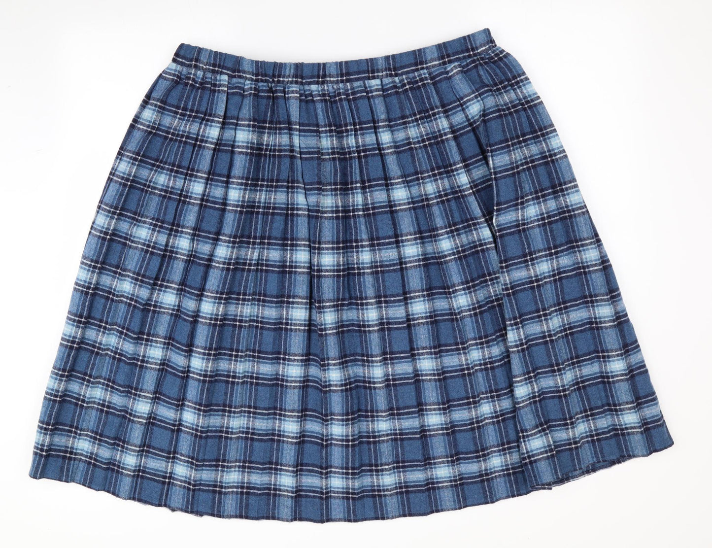 Damart Womens Blue Check  A-Line Skirt Size 20