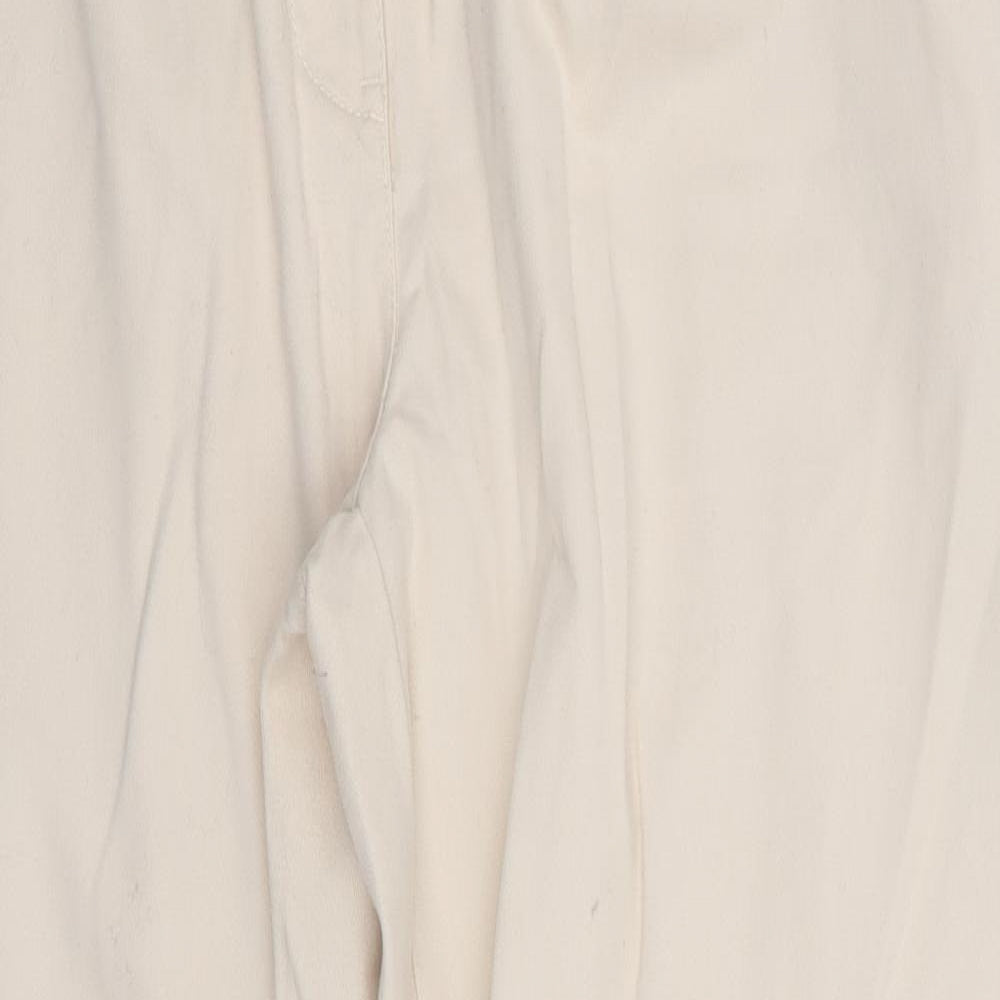 Papaya Womens Ivory   Chino Trousers Size 14 L26 in - turnups