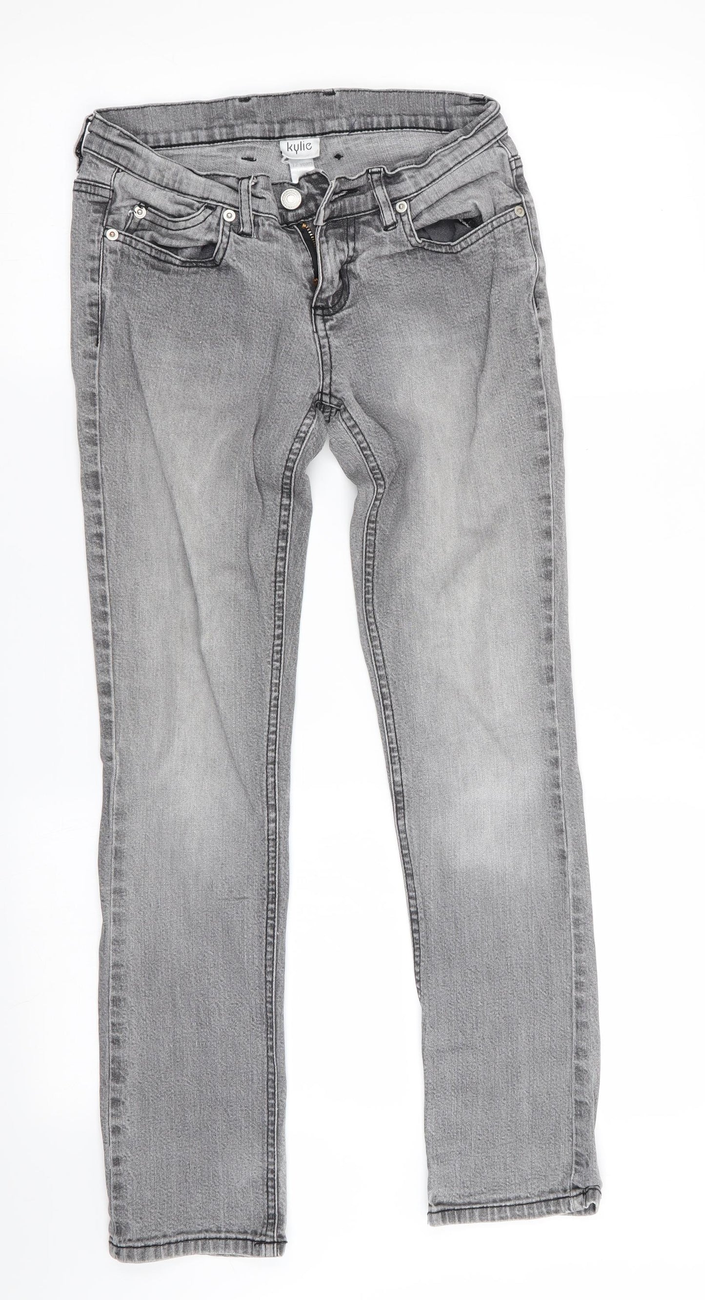 Kylie Girls Grey   Straight Jeans Size 12 Years