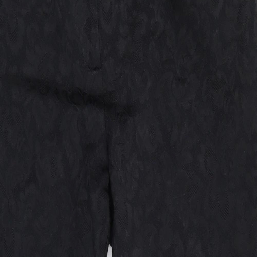 marks and spen Womens Black Floral  Trousers  Size 14 L26 in