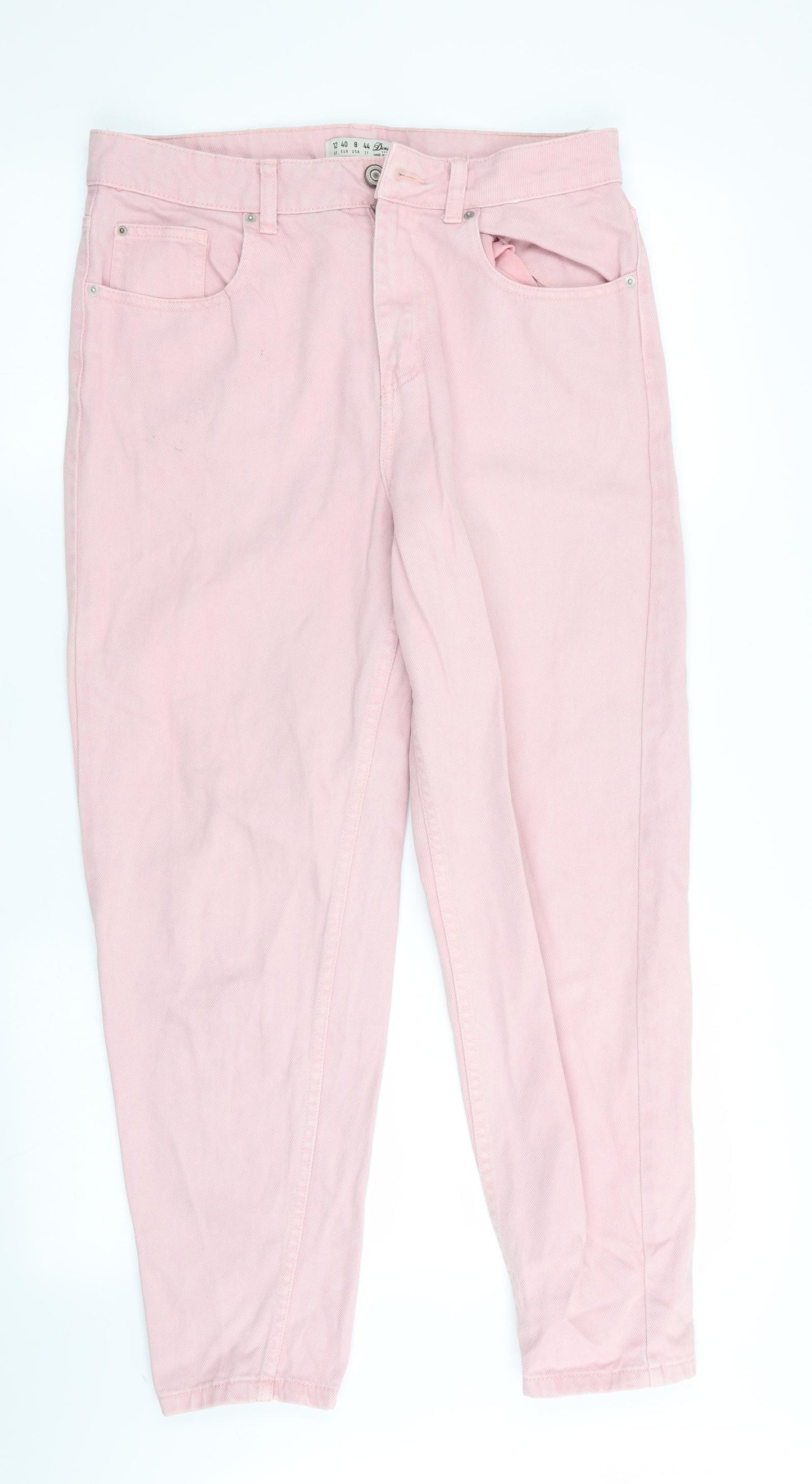 Denim Co Womens Pink   Straight Jeans Size 12 L27 in